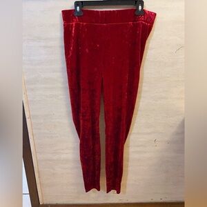 Torrid red velvet relaxed taper pants.